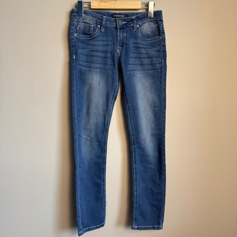 Vigoss The Jagger Skinny‎ Jeans Blue Denim Low Rise Pockets Womens 12 Y2K Indie